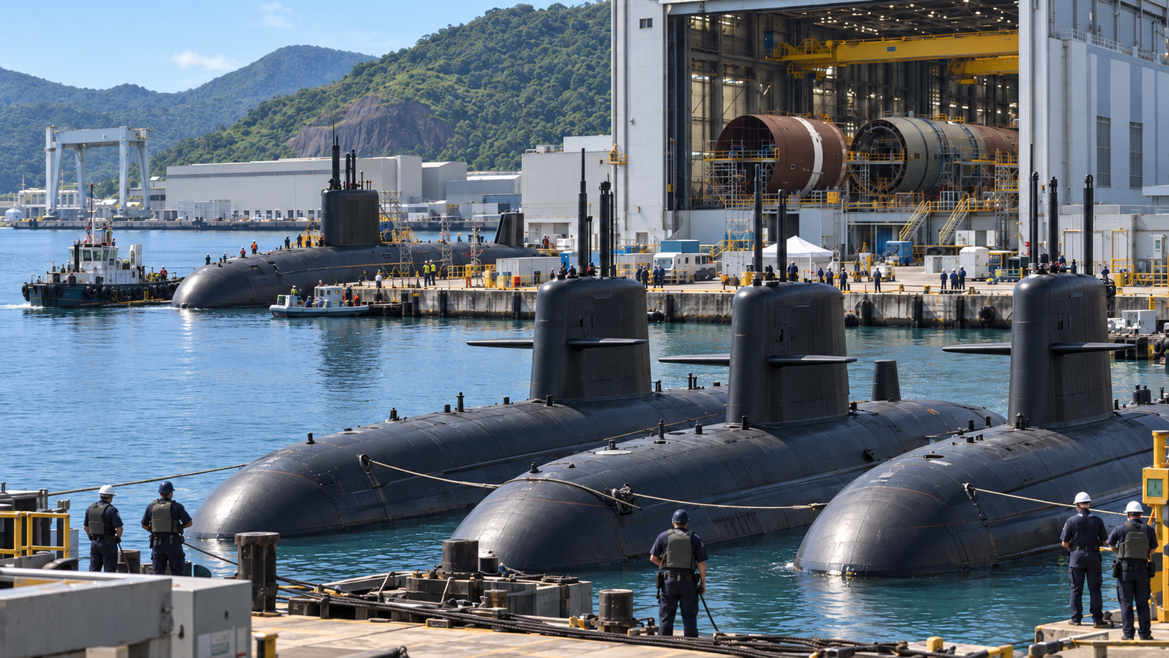 O Brasil tem três submarinos em operação, um quarto boiando em testes de imersão em Itaguaí e um quinto de propulsão nuclear que ainda não existe, num programa assinado em 2008 que até hoje não entregou o navio que era o objetivo final