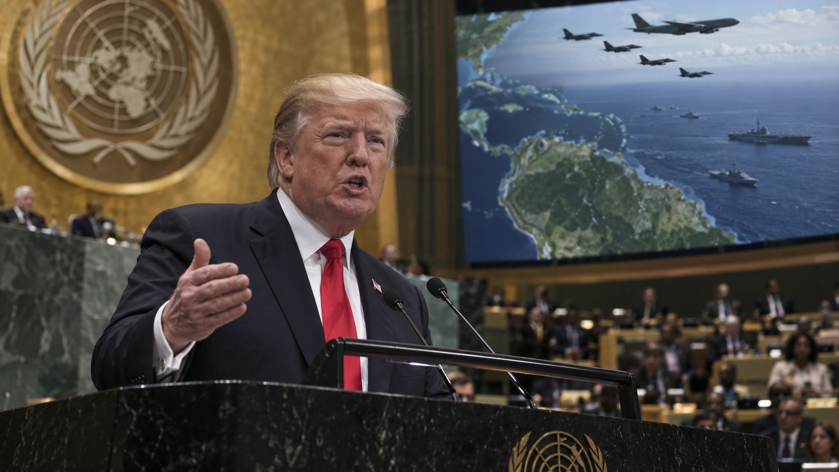 “Poderio militar incomparável”: Trump leva Venezuela e cartéis à ONU e avisa que EUA usarão força para proteger interesses na América Latina