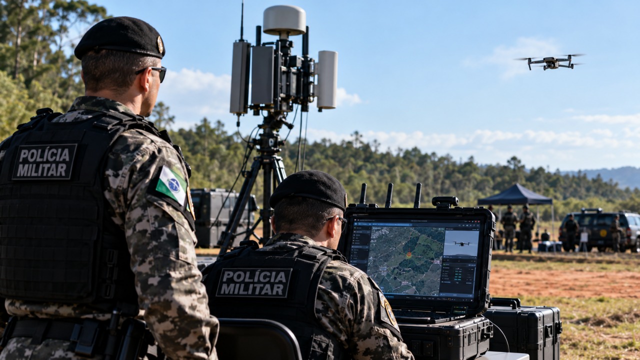 Paraná testa sistema israelense que localiza pilotos de drones e pode forçar pouso sem disparar: tecnologia foi apresentada à Polícia Militar em Guatupê