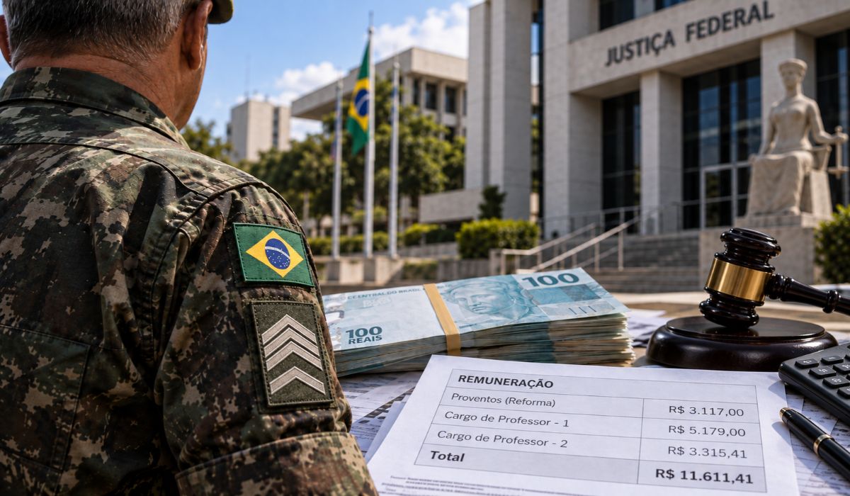 De R$ 3,1 mil para R$ 11,6 mil por mês: sargento reformado acumulou 3 remunerações, enfrentou cobrança de R$ 52,9 mil do Exército e conseguiu na Justiça o direito de manter 2 pagamentos