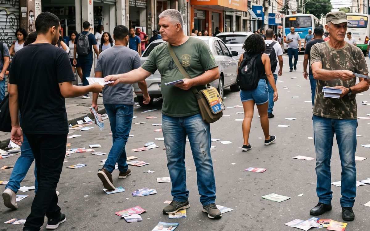 O pelotão da eleição: Coronel, tenente, suboficiais e sargentos se transformam até em panfletistas em troca de remuneração na campanha eleitoral