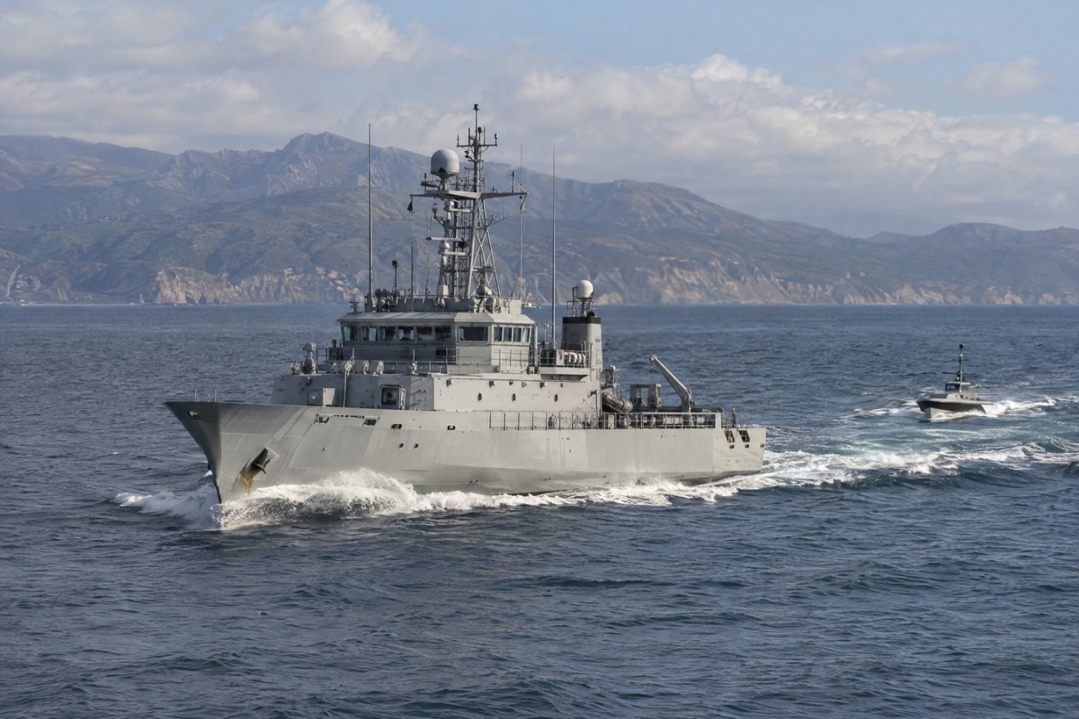 Navio militar de 368 toneladas, anteriormente operado pela Marinha dos EUA, navega por 3h30, muda de missão e reage a falhas em teste autônomo da HD Hyundai e da Anduril na Califórnia