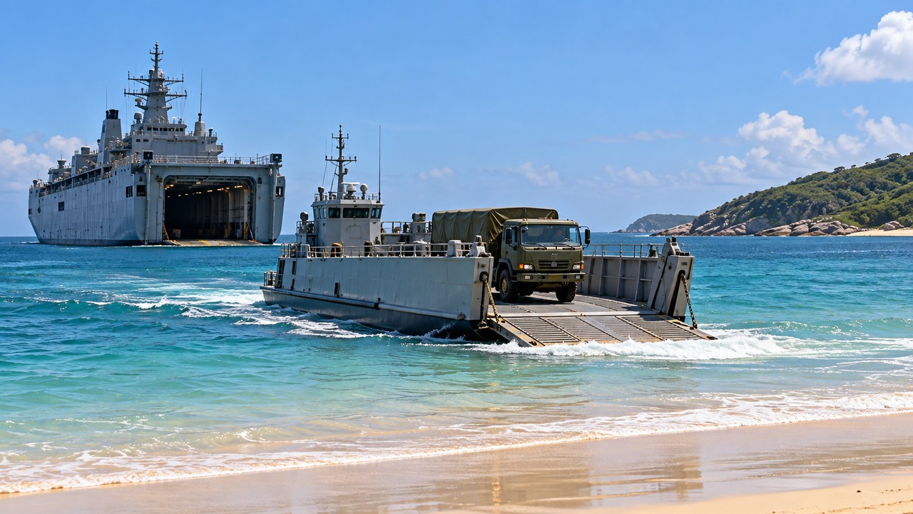 Marinha cria comando em Niterói para a travessia mais delicada de uma operação: levar tropas e equipamentos dos navios até a praia